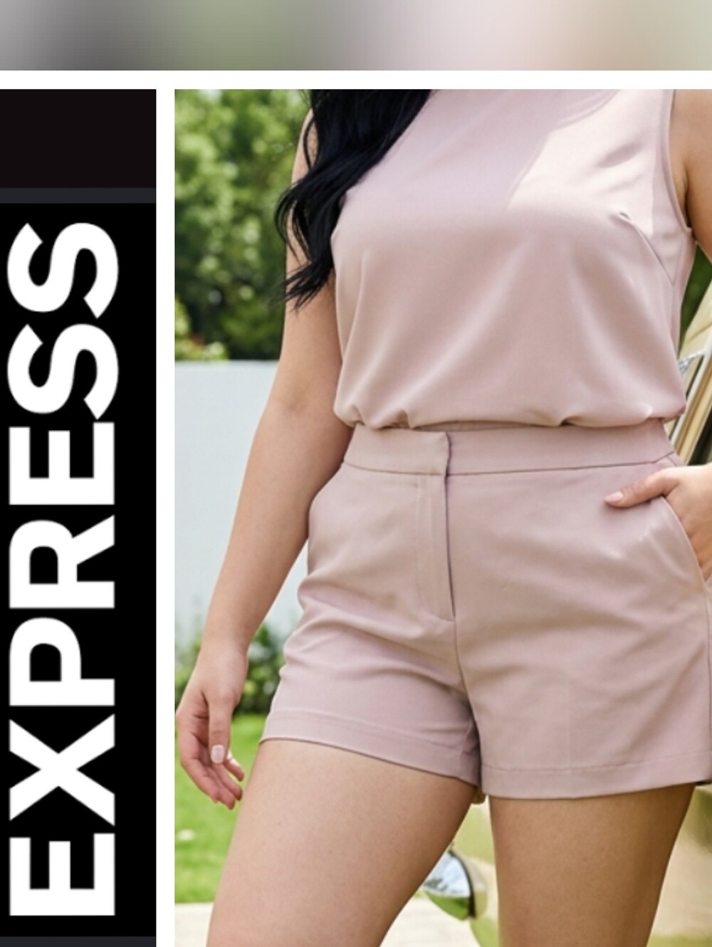 Express  Mid-Rise Tailored  Shorts